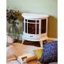 e-Flame USA Regal Freestanding Electric Fireplace Stove - 3-D Log and Fire Effect (White)