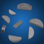 Qiilu 80pcs Woodruff Keys Kit, Metal Woodruff Keys Assortment Set Different Sizes Fasteners Mechanical Industry