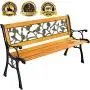 Garden Bench Park Bench Outdoor Bench for Outdoors 50'' Metal Porch Chair Cast Iron Hardwood Furniture, 480LBS Weight Capacity, for Park Yard Patio Deck Lawn Garden Bench Park Bench Outdoor Bench for Outdoors 50'' Metal Porch Chair Cast Iron Hardwood Furniture, 480LBS Weight Capacity, for Park Yard Patio Deck Lawn