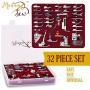 Madam Sew Presser Foot Set 32 PCS - The ONLY Sewing Machine Presser Foot Kit with Manual, DVD and Deluxe Storage Case with Numbered Slots for Easy and Neat Organization