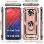 Moto Z4 Case, Moto Z4 Play Case with HD Screen Protector,Gritup 360 Degree Rotating Metal Ring Holder Kickstand Armor Anti-Scratch Bracket Cover Phone Case for Motorola Moto Z4 Force Rose Gold