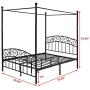 JURMERRY Full Size Metal Canopy Bed Frame with Ornate European Style Headboard & Footboard Sturdy Assembly All Parts Included (Textured Black, Full)