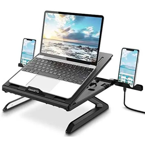 Laptop Stand Ergonomic Keyboard Tray Computer Holder with Heat-Vent to Elevate and Adjustable Laptop.JOMARTO Computer Holder Compatible with Mac-Book Computer,Tablet(Black)