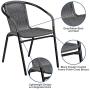 Flash Furniture Gray Rattan Indoor-Outdoor Restaurant Stack Chair