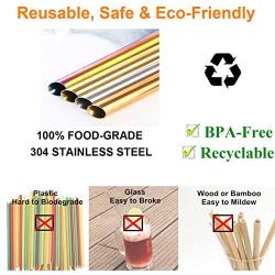 Smoothie Boba Straws Thick Reusable Metal Straws Angled Tips Fat Wide Milkshake Jumbo Bubble Tea Stainless Steel Straw Bulk With Travel Case Carry Bag Silicone Tips Cleaner Brush 12mm 0.5 In 4 Pack