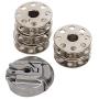 HEEPDD 5 Pcs Bobbins, Metal Sewing Machine Bobbins Embroidery Machine Accessories for Singer 221 222 301