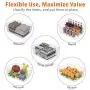 Wire Storage Basket, F-color Metal Household Storage Organizer Bin with 4 Built-in Handles for Pantry, Shelf, Freezer, Kitchen Cabinet, Bathroom, 4 Pack, White Wire Storage Basket, F-color Metal Household Storage Organizer Bin with 4 Built-in Handles for Pantry, Shelf, Freezer, Kitchen Cabinet, Bathroom, 4 Pack, White