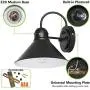 Dusk to Dawn Sensor Outdoor Wall Sconce, Exterior Wall Light Fixture, Matte Black Wall Lantern with Metal Shade for Entryway, Porch, Front Door, ETL Listed, 2 Pack