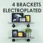 PIPE DÉCOR Electroplated Industrial Pipe Double Flange Brackets Set of 4 Industrial Steel Black Shelf Brackets for Hanging Shelves Wall Mounted Pre-Sealed Ready to Use Real Durable Metal (2 Inch) PIPE DÉCOR Electroplated Industrial Pipe Double Flange Brackets Set of 4 Industrial Steel Black Shelf Brackets for Hanging Shelves Wall Mounted Pre-Sealed Ready to Use Real Durable Metal (2 Inch)