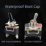 E Support Heavy Duty 20A 125V 15A 250V SPST 2 Terminal Pin ON/OFF Rocker Toggle Switch Metal Bat Waterproof Boot Cap Cover Black Pack of 5