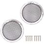 Magic Source 2Pcs 3.5'' Speaker Grills Protective Cover Aluminium Alloy Frame with Honeycomb Type Electroplated Metal Mesh Cover for Car or Home Audio Midrange Loudspeaker Silver Speaker Grill Mesh