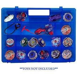 Life Made Better Blue Toy Storage Organizer 2.0 Newly Improved, Durable, Built in Handle, Toy Storage Organizer Compatible with Beyblade, Battle Box for Kids, Compartment Playset Organizer