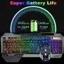 Wireless Gaming Keyboard and Mouse,RGB Backlit Rechargeable Keyboard Mouse with 4800mAh Battery Metal Panel,Removable Hand Rest Mechanical Feel Keyboard and 7 Color Gaming Mute Mouse for PC Gamer Wireless Gaming Keyboard and Mouse,RGB Backlit Rechargeable Keyboard Mouse with 4800mAh Battery Metal Panel,Removable Hand Rest Mechanical Feel Keyboard and 7 Color Gaming Mute Mouse for PC Gamer