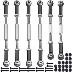 Hobbypark Steel Turnbuckles and Aluminum Camber Links Rod Ends Toe Links Set Linkage for Arrma 1/8 Typhon Mega 4x4 Option Parts (6PCS) (Black)