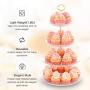 NWK 3/4-Tier Cupcake Stand with Crystal Clear Plates and Gold Metal Struts Dessert Tower Display Rack Serving Tray for Wedding Birthday Autumn Thanks Giving Baby Shower Party