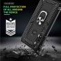 Motorola G Power Case, Moto G Power Phone Case with HD Screen Protector, Gritup 360 Degree Rotating Metal Ring Holder Kickstand Armor Anti-Scratch Bracket Cover Case for Motorola G Power Black