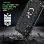 Motorola G Power Case, Moto G Power Phone Case with HD Screen Protector, Gritup 360 Degree Rotating Metal Ring Holder Kickstand Armor Anti-Scratch Bracket Cover Case for Motorola G Power Black
