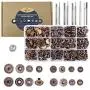 Aiskaer 120 Sets Snap Fasteners Kit, Metal Snap Buttons Press Studs with 9 Pieces Fixing Tools, Bronze Clothing Snaps Kit for Leather, Coat, Down Jacket, Jeans Wear and Bags Aiskaer 120 Sets Snap Fasteners Kit, Metal Snap Buttons Press Studs with 9 Pieces Fixing Tools, Bronze Clothing Snaps Kit for Leather, Coat, Down Jacket, Jeans Wear and Bags