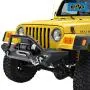 EAG Steel Front Bumper with Winch Plate Black Textured Fit for 87-06 Wrangler TJ YJ