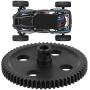 Dilwe RC Car Reduction Gear, Metal Reduction Gear 62T Deceleration Gear for WLtoys 12428 12423 1/12 Truck Cars(Black)