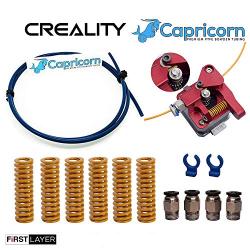 Authentic F1rst Layer Upgraded Dual Gear All Metal Extruder for Ender 3 / Pro/Ender 5 / Pro and All CR Series Printers with 1M Capricorn PTFE Tubing, Premium Bed Springs and Quality PC4-M10 Fittings