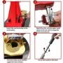 Button Maker, 58mm, Button Maker Machine, 2-1/4 Inch, Red with 200 PCS Button Parts and Circle Cutter (2-1/4inch)