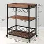 CHARAVECTOR Bar Cart Kitchen Bar&Serving Cart for Home with 3 -Tier Storage Shelves Kitchen Island Cart,Metal Wine Rack Storage and Glass Bottle Holder CHARAVECTOR Bar Cart Kitchen Bar&Serving Cart for Home with 3 -Tier Storage Shelves Kitchen Island Cart,Metal Wine Rack Storage and Glass Bottle Holder
