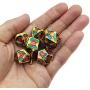 2021 Dungeons and Dragons Role Playing Metal Dice, Polyhedral Dragon Pattern D D Games Metal Dice D&D Darkness Storage Starter Bulk Metal Dice Set (Multicolored)