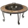 AmazonBasics 34-Inch Natural Stone Fire Pit with Copper Accents