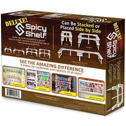 Spicy Shelf Deluxe - Expandable Spice Rack and Stackable Cabinet & Pantry Organizer (1 Set of 2 shelves) - As seen on TV