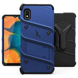 ZIZO Bolt Series for Samsung Galaxy A10e Case | Heavy-Duty Military-Grade Drop Protection w/Kickstand Included Belt Clip Holster Tempered Glass Lanyard (Blue/Black)