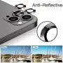 Hoerrye For Iphone 12 Pro Max Camera Lens Protector, Metal Full Cover + Tempered Glass Circle Screen Protection For Iphone 6.7 - Graphite Black