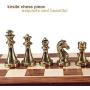 Chess Metal Set Folding Wooden Board and Storage and Classic Handmade Standard Parts Metal, Brown-30303CM