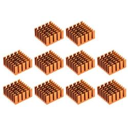 uxcell Electronic Radiators Heatsink for MOS GPU IC Chip Golden 20 x 20 x 10 mm 10pcs