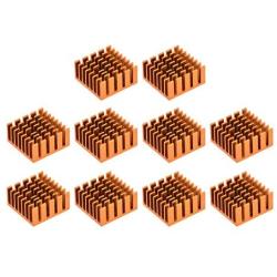 uxcell Electronic Radiators Heatsink for MOS GPU IC Chip Golden 20 x 20 x 10 mm 10pcs