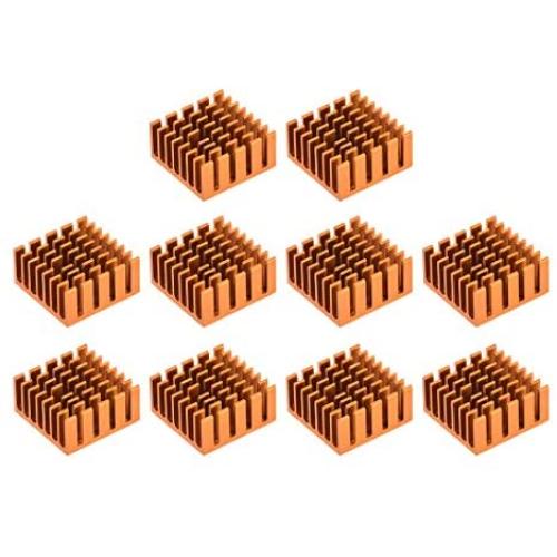 uxcell Electronic Radiators Heatsink for MOS GPU IC Chip Golden 20 x 20 x 10 mm 10pcs