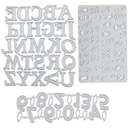 GORGECRAFT 3pcs Metal Frame Cutting Dies Number Alphabet Carbon Steel Embossing Stencil Template Mould for DIY Card Making Scrapbooking Paper Craft Photo Album