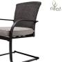 Grand patio Spring Motion Patio Dining Wicker Chairs Set of 2 Outdoor Deck Garden Pool Backyard Metal Chair with Grey Cushion