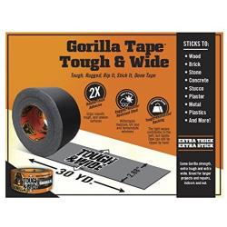 Gorilla Black Tough & Wide Duct Tape, 2.88'' x 30 yd, Black, (Pack of 9)