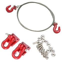 LAFEINA 1:10 RC Crawler Tow Hook and Steel Tow Rope for 1/10 Axial SCX10 Tamiya CC01 D90 D110 TF2 RC Climbing Car Trailer Hook Parts