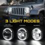 Xprite 7 Inch CREE LED Headlights DOT Approved for Jeep Wrangler JK LJ CJ TJ Hummber H1 H2 1997-2018, with High/Low Beam, Halo DRL Round Headlamps