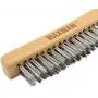 Wire Brush,Stainless Steel Wire Scratch Brush for Cleaning Rust with 14'' Long Curved Beechwood Handle,Large Wire Brush,Stainless Steel Wire Scratch Brush for Cleaning Rust with 14'' Long Curved Beechwood Handle,Large