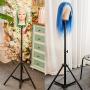 Wig Stand Tripod with Foot Pedal Adjustable Hair Mannequin Head Stand with Metal Fixing Base for Wig Making Hair Styling SJJN