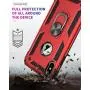 Military Grade Drop Impact for iPhone Xs Max Case 6.5 inch Metal Rotating Ring Kickstand Holder Built-in Magnetic Car Mount Armor Heavy Duty Shockproof Cover for iPhone Xs Max Phone Case (Red)