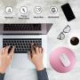 Round Mouse Pad LoiStu Round Aluminum Alloy Mouse Pad Winter and Summer Dual-Use Waterproof Antiski Matte Metal / High-Grade PU Leather Mouse Pad (Rose Gold)