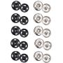 Senkary 200 Sets Sew-on Snap Buttons Metal Snap Fastener Press Studs Buttons for Clothing, 10 mm, Black and Silver