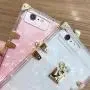 BABEMALL Compatible for iPhone X/XS 5.8'' Case Luxury Square Sparkle Glitter Light Silver Shell Transparent TPU Phone Metal Corner Case (Shell Clear, for iPhone X XS inch)