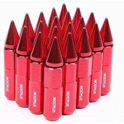MOSTPLUS 60mm M12X1.5 Racing Wheel Spiked Lug Nuts Extended Pack of 20 (Red)