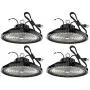 200 Watt UFO High Bay LED Lights , Dimmable 30000 Lumen, Listed 800W HPS or MH Bulbs Equivalent , 5000K Bright White , Industrial Highbay Light , Warehouse Light Fixture , AC 90-277V 4Pack
