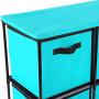 Function Home 6 Drawer Storage Organizer, Fabric Chest Cabinet, 3 Tier Metal Shelves with 6 Non-Woven Collapsible Bins, Organizer Tower Unit for Storing Clothing Documents Books Towels in Turquoise